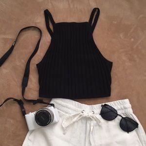 Urban Outfitters Cropped Ribbed Tank Top